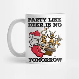 Santa Claus Deer DJ Dancing ReinDeer Party Fun Christmas Pun Mug